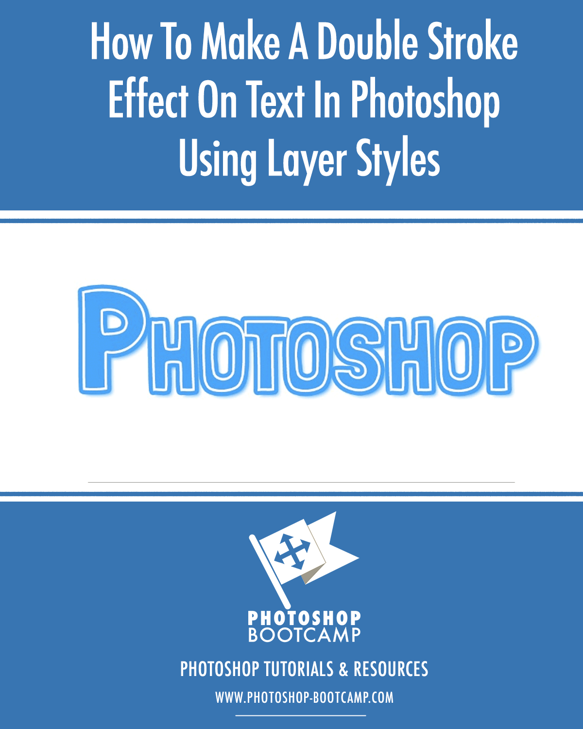 How To Make A Double Stroke Effect On Text In Photoshop Using Layer ...